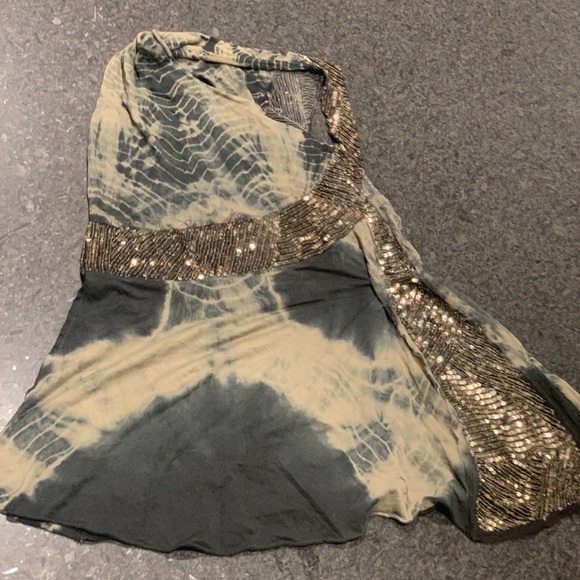 All Saints Tops - All Saints Spitalfields | Tie-dye Sequin Aloe Jersey Silk Tank Top | Sz 14